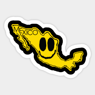 Mexico Happy Cartoon Map Face Sticker